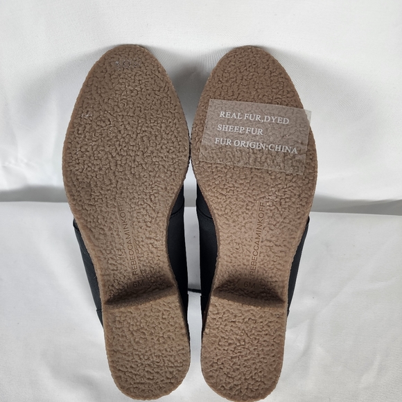 NEW Rebecca Minkoff Persys Shearling Lace-Up Boot Women's 6 Petrol Green Black - Picture 12 of 12